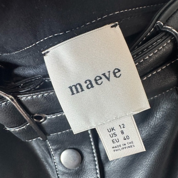 NWT Anthropologie Maeve Faux-Leather Button-Front Belted Mini Skirt size 8 - Picture 8 of 9